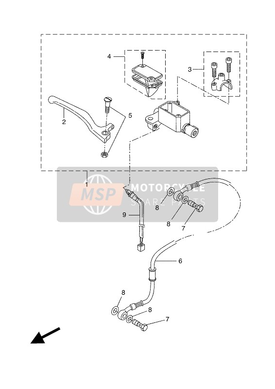 Yamaha NEOS 4 2018 Front Master Cylinder for a 2018 Yamaha NEOS 4